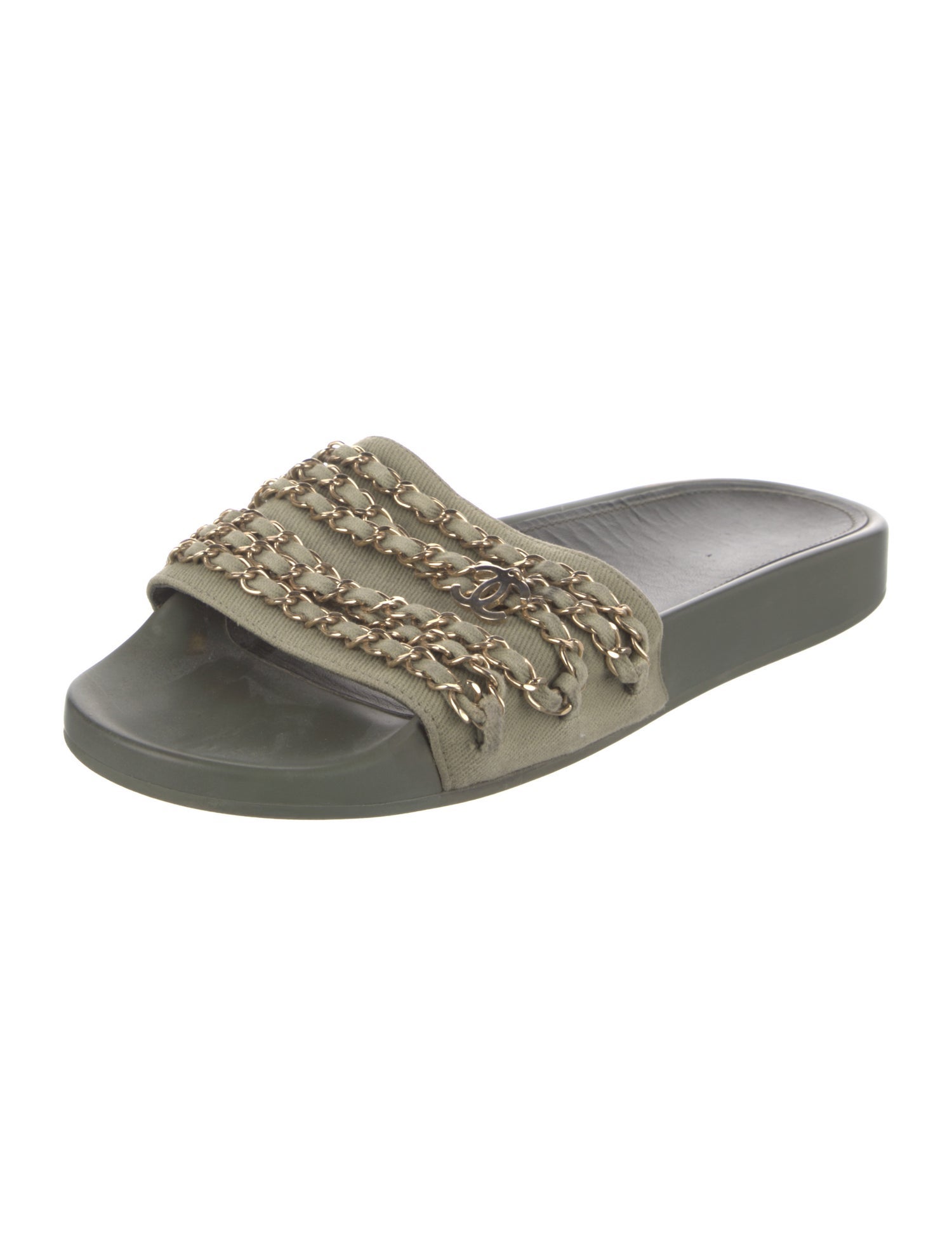 Chanel Interlocking CC Logo Canvas Slides